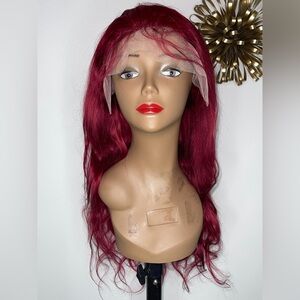 13x4 (180 density)24” 100% human Red Lace Front Wig